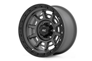 Jeep Wrangler Wheel - Rough Country - 85 Series, Simulated Beadlock - Gunmetal Gray/Black - '07-'23
